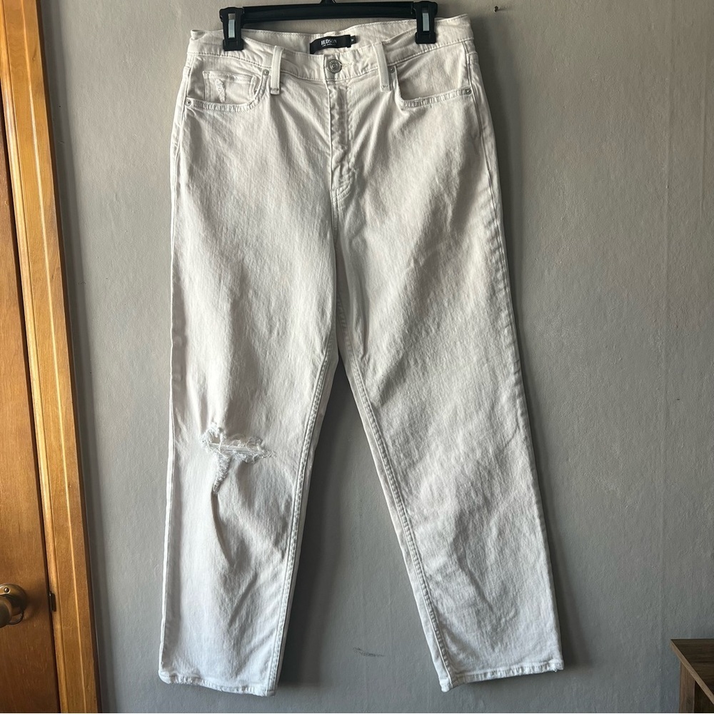 Hudson Remi High Waisted Straight Distressed Jeans Size 31